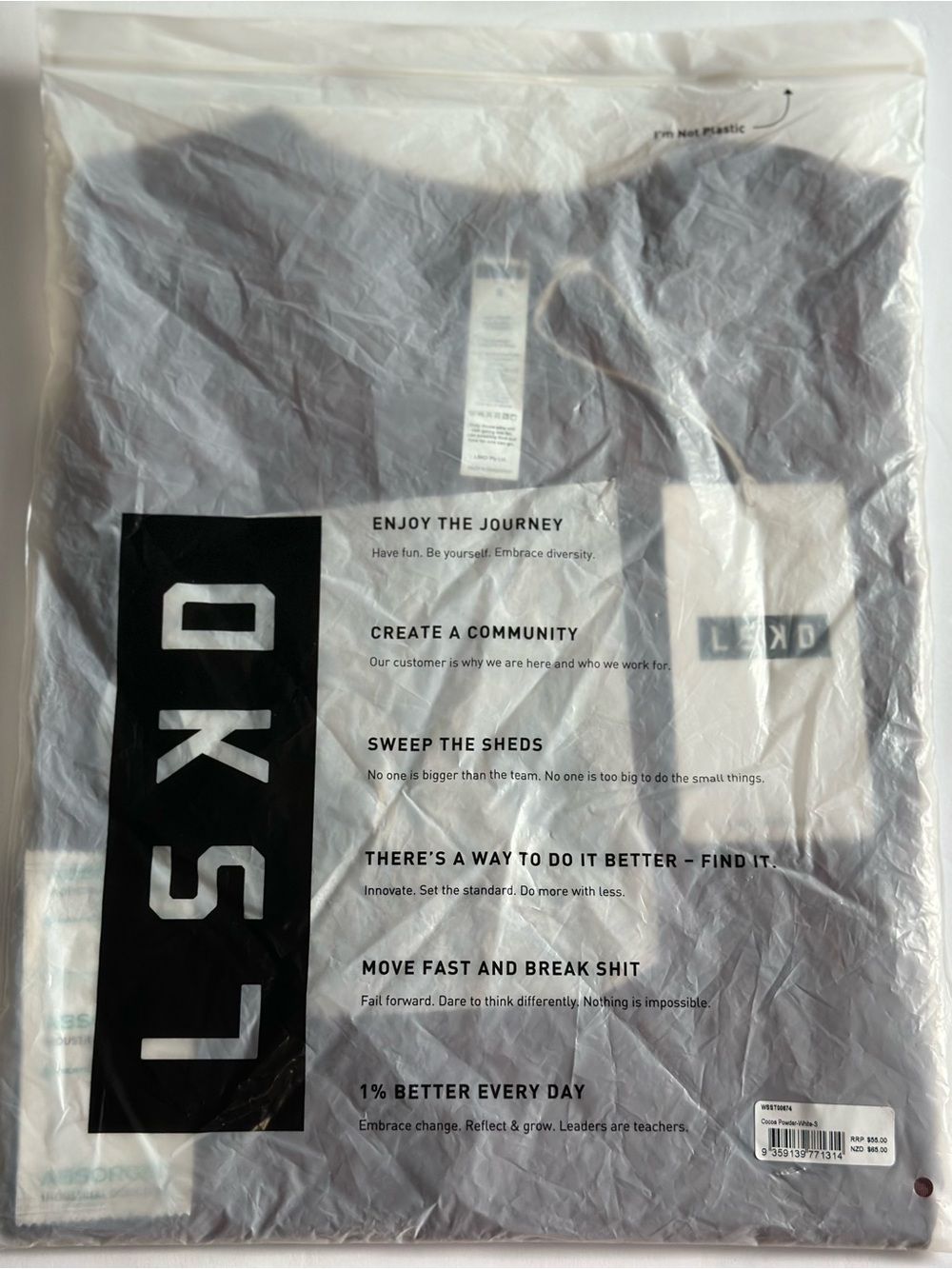 LSKD Go-To FLXCotton Oversized Tee In Cocoa
Powder/White Size Small NWT - Picture 4 of 7